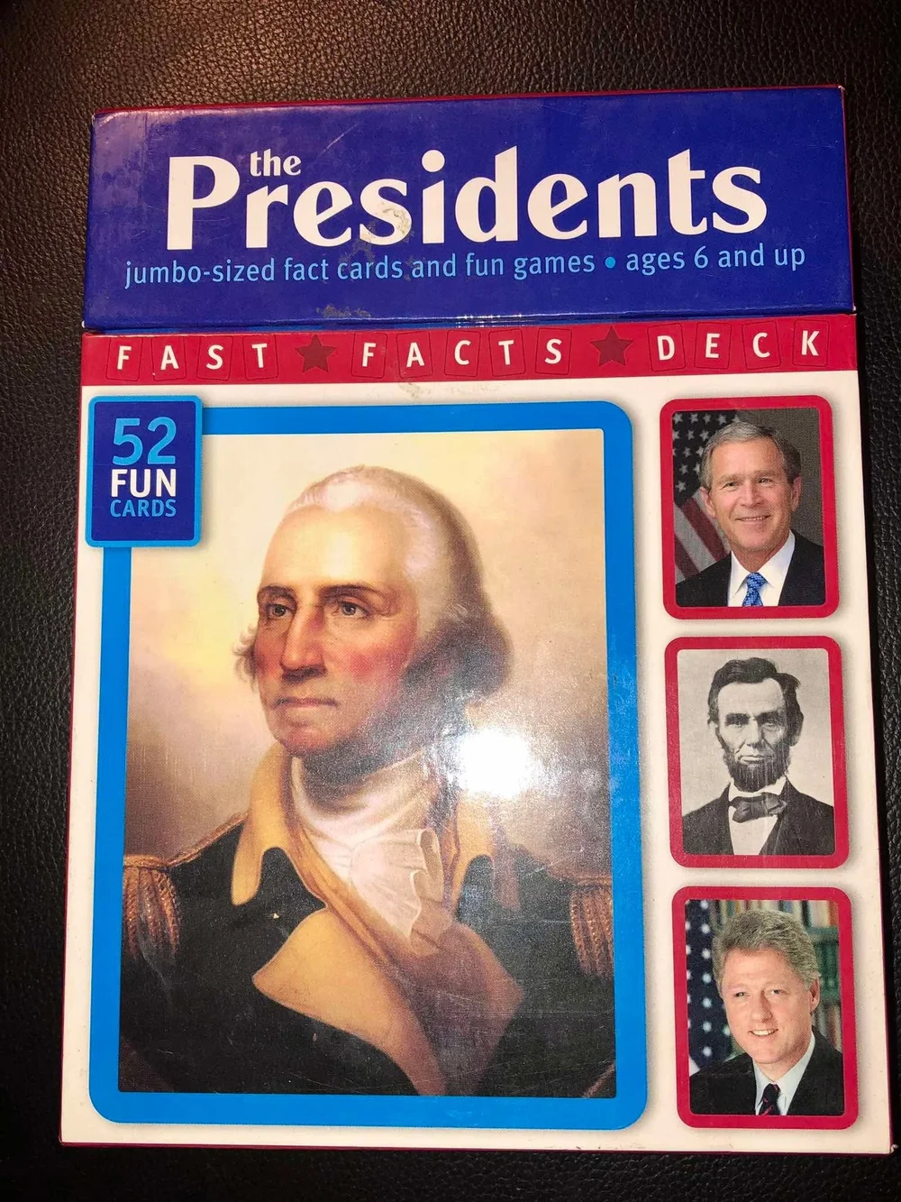 The Presidents Jumbo Fact Cards - Blue/Red